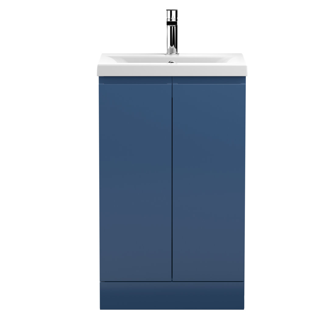 Nuie Urban 510mm Free-standing Single Vanity Unit Blue 850mm H X 510mm W X 390mm D